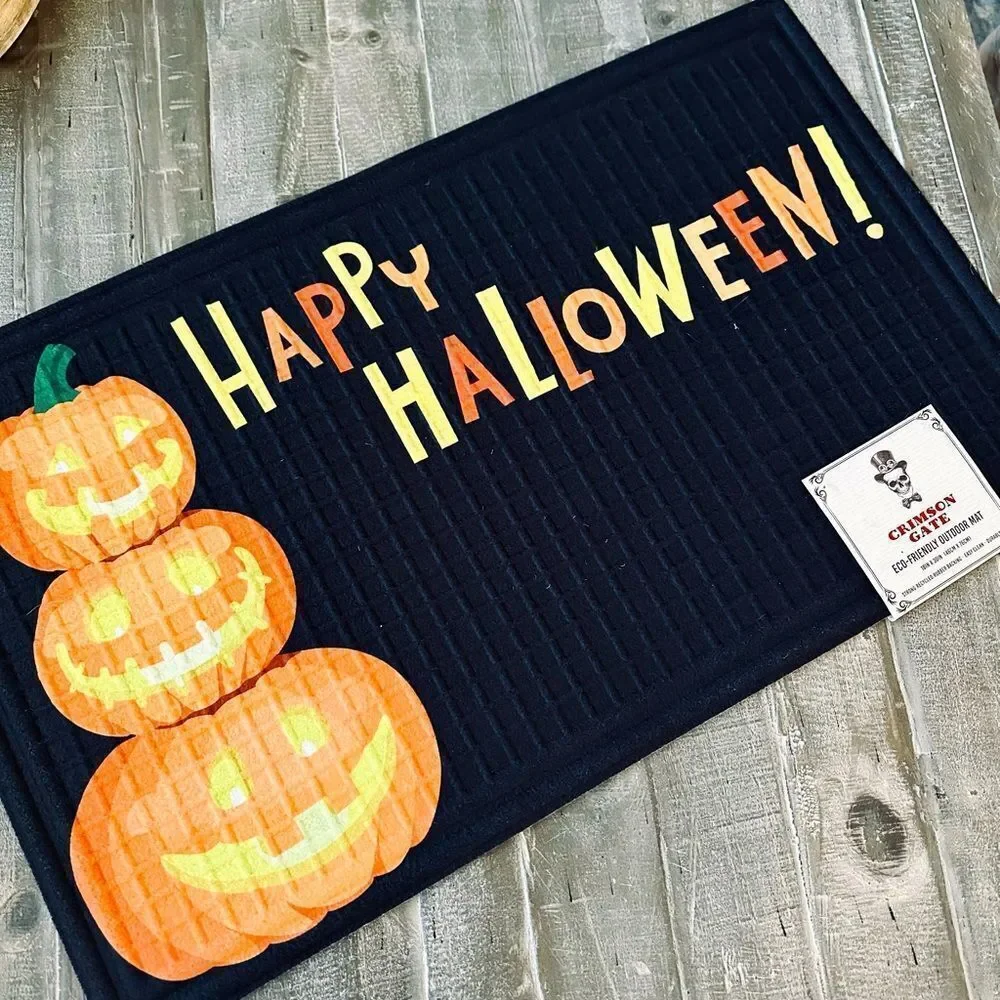 Happy Halloween Fall Autumn Pumpkin Jack o Lantern Floor Door Mat
